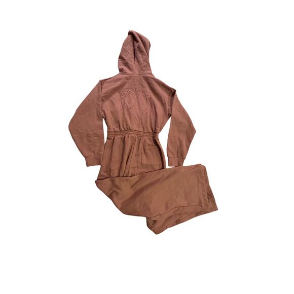 Victoria’s Secret PINK Ski Club Hoodie Jumpsuit – Size M – Tan/Cocoa - Picture 3 of 9